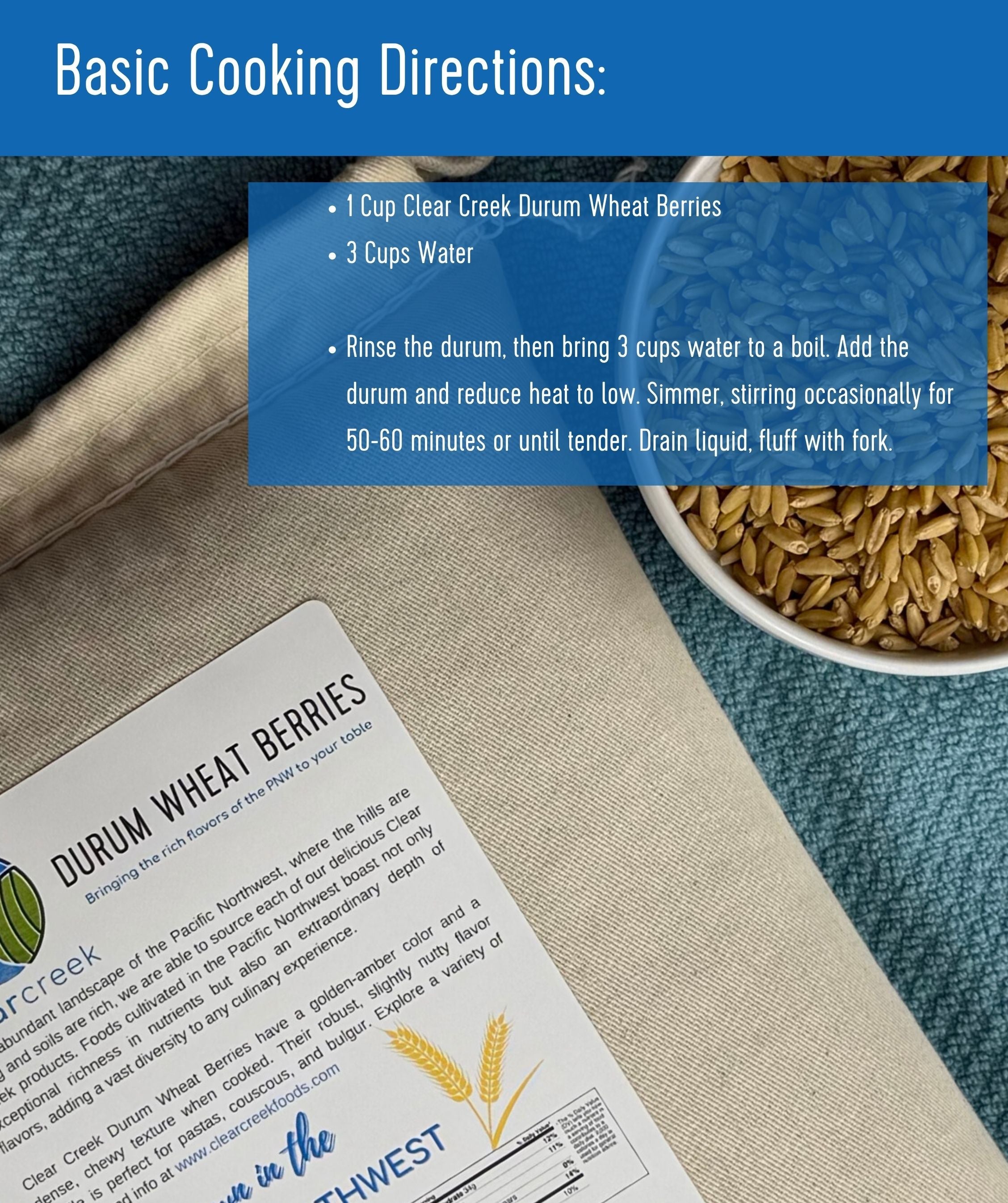 Durum Berries | Certified Glyphosate Residue Free | 4 LB