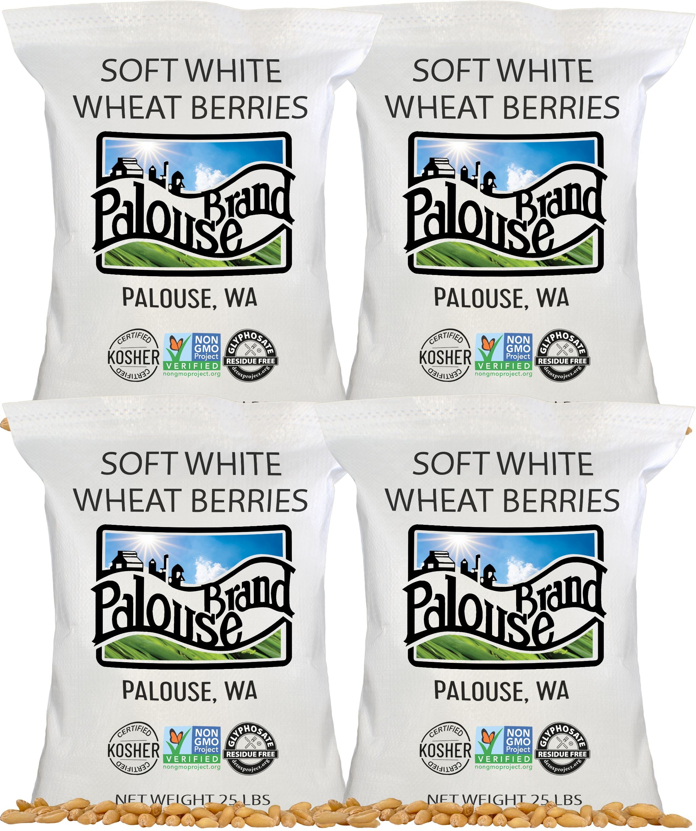 Soft White Wheat Berries- Value Pack - 100 lb Bag