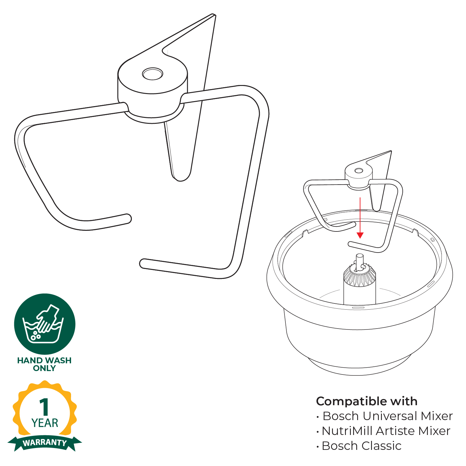 Universal Plus Dough Hook