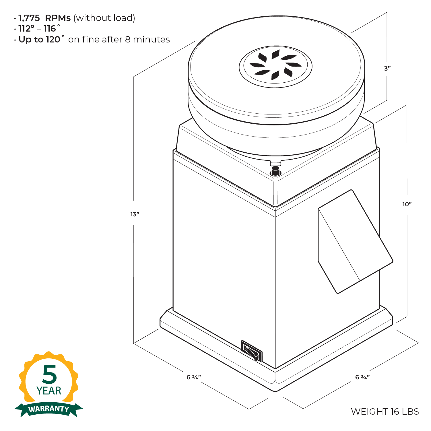Refurbished Harvest Grain Mill - Black