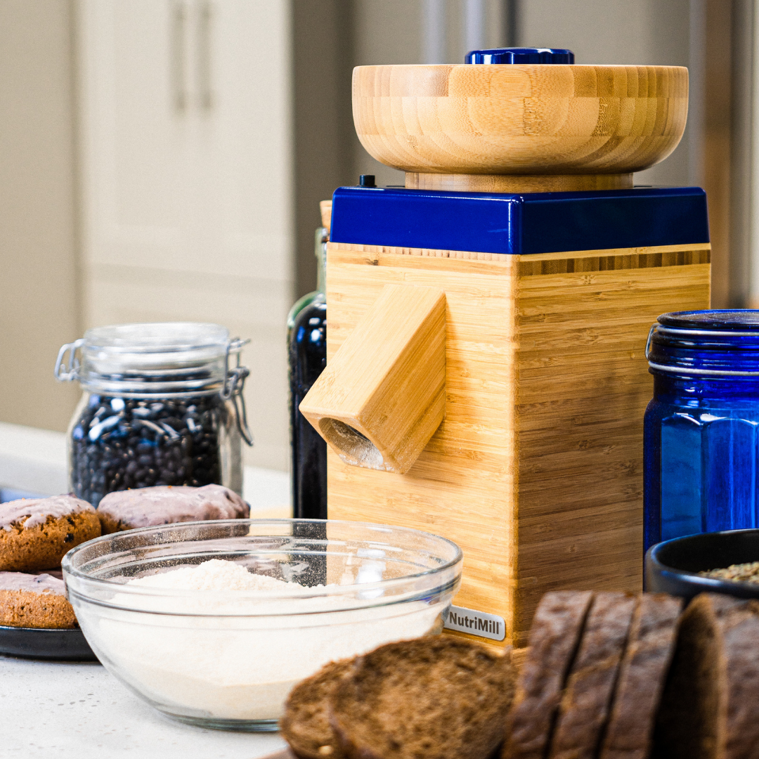 Refurbished Harvest Grain Mill - Royal Blue