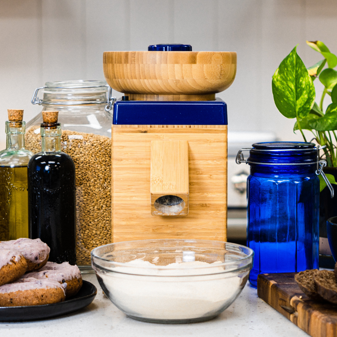 Refurbished Harvest Grain Mill - Royal Blue