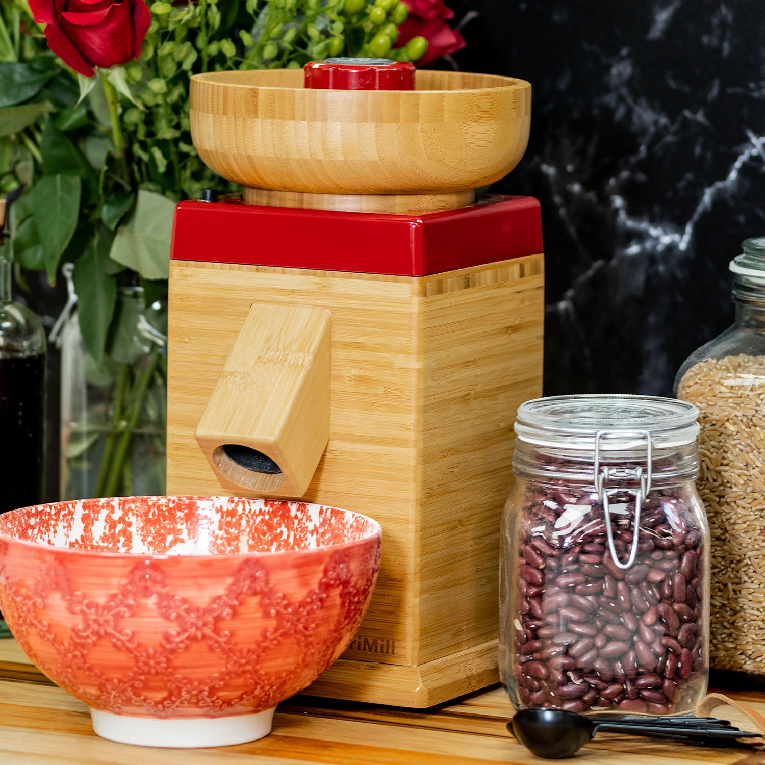 Molino de grano de cosecha reacondicionado - Rojo