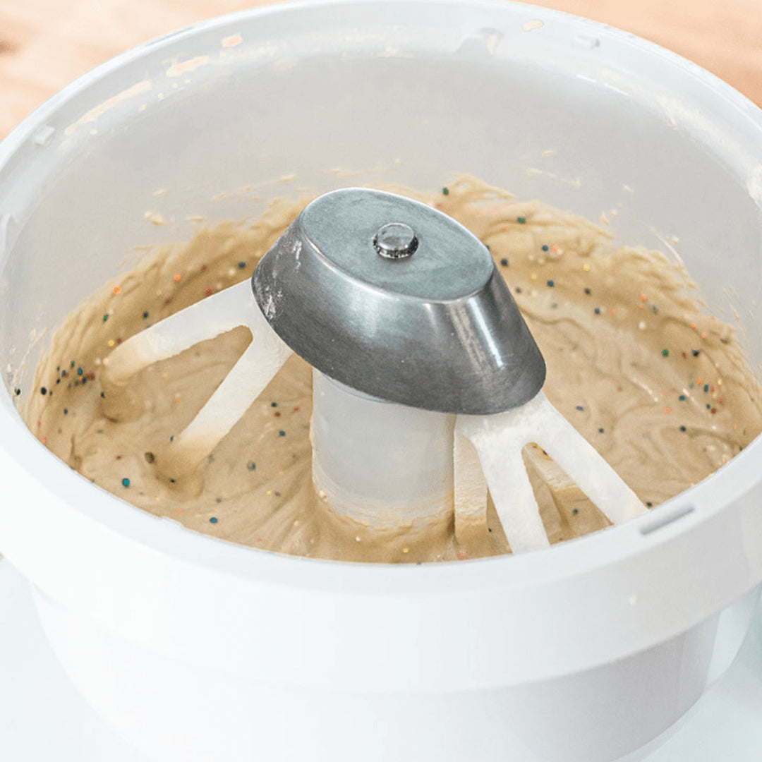 Cake Paddles with Metal Whip Driver mixing cake batter