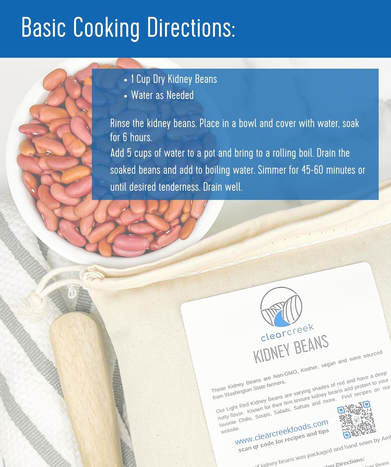 Kidney Beans | 25 LB | Certified Glyphosate Residue Free