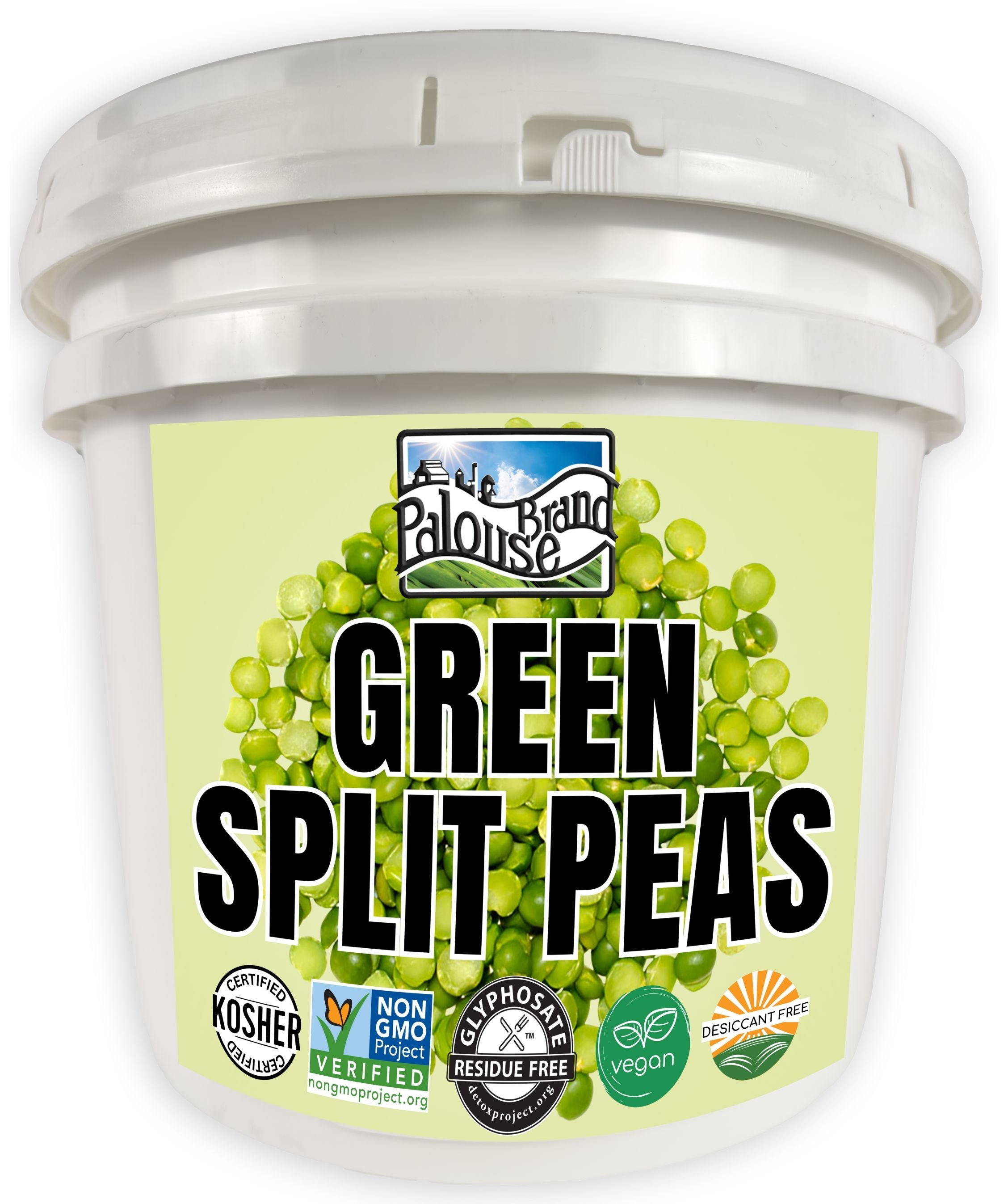 Green Split Peas | 25 LB Bucket | Certified Glyphosate Residue Free