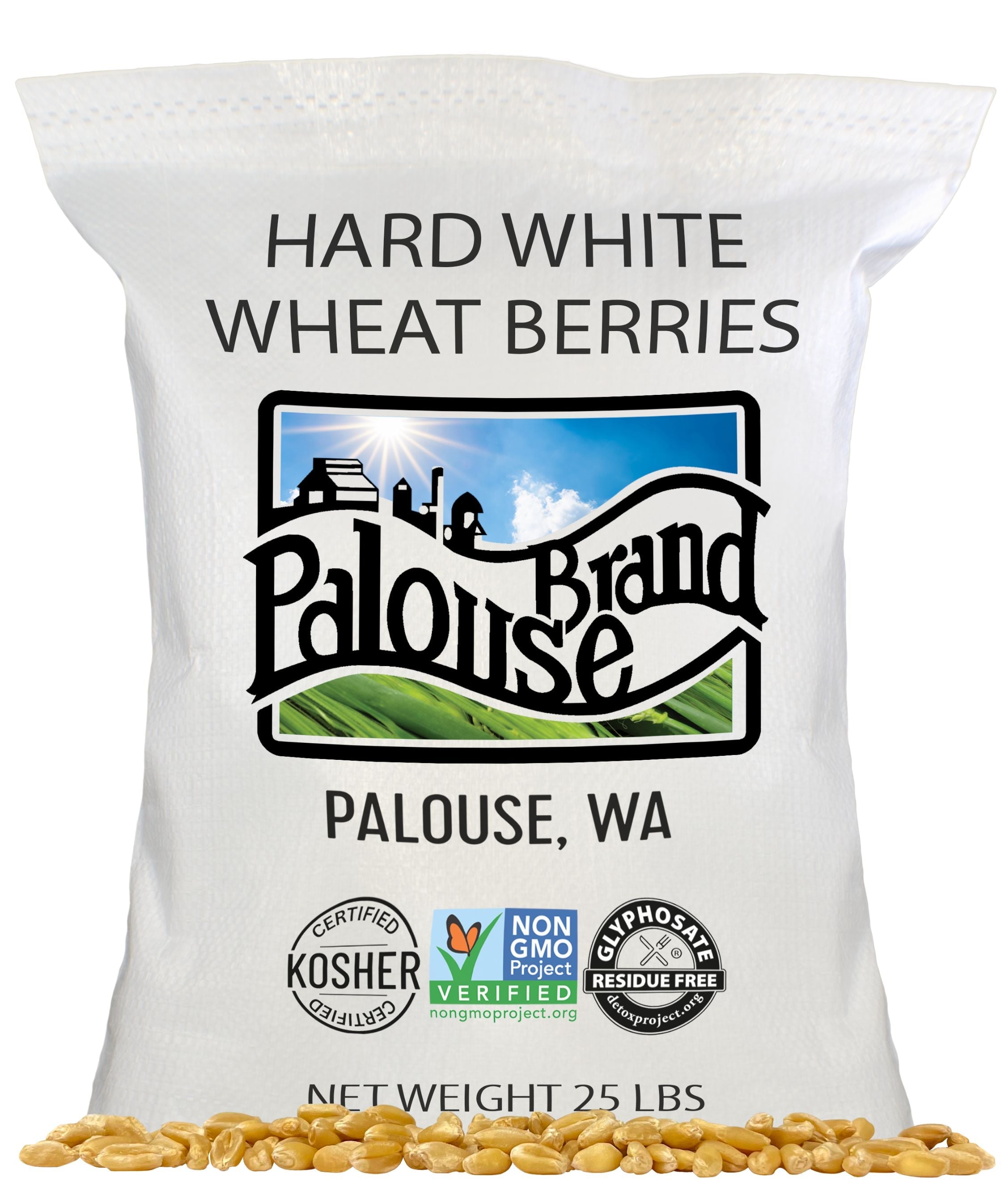 Hard White Wheat | 25 LB | Certified Glyphosate Residue Free