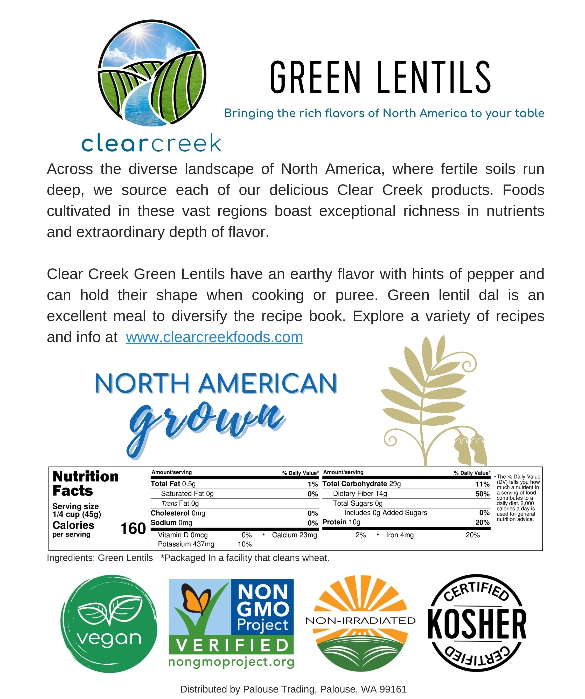 Green Lentils - 25 lb Bag