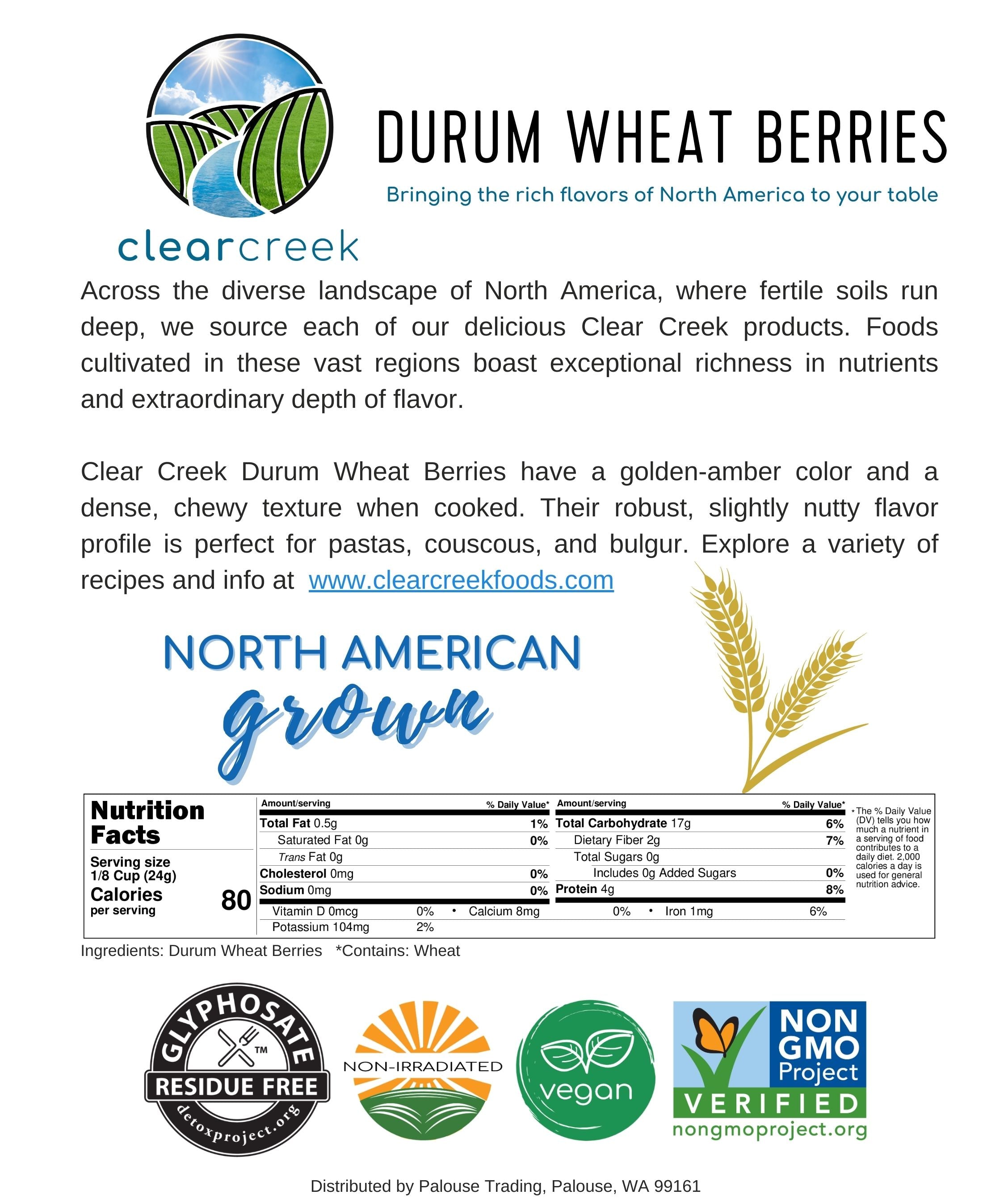 Durum Berries | Certified Glyphosate Residue Free | 4 LB