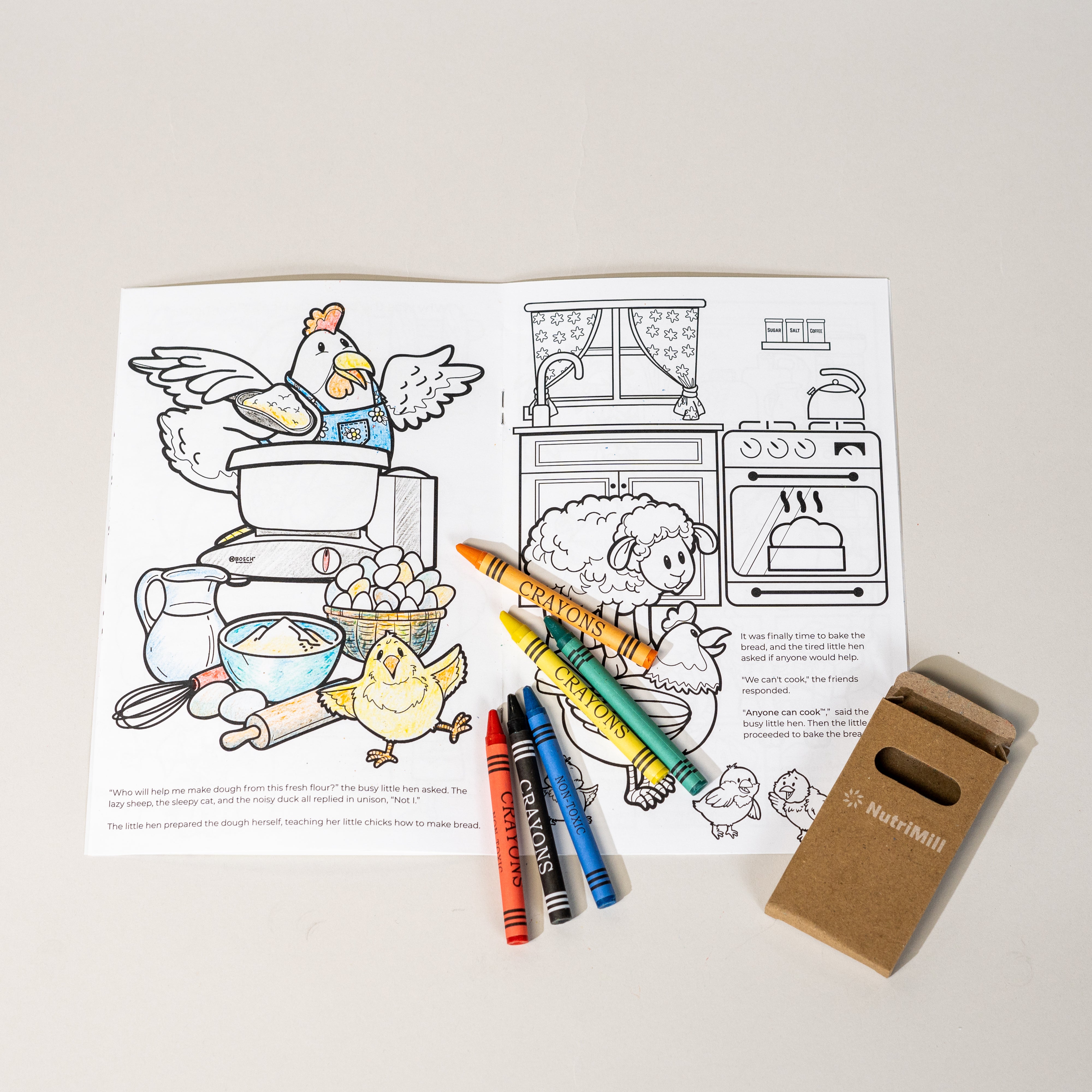 The Little Red Hen Activity Book + Crayons