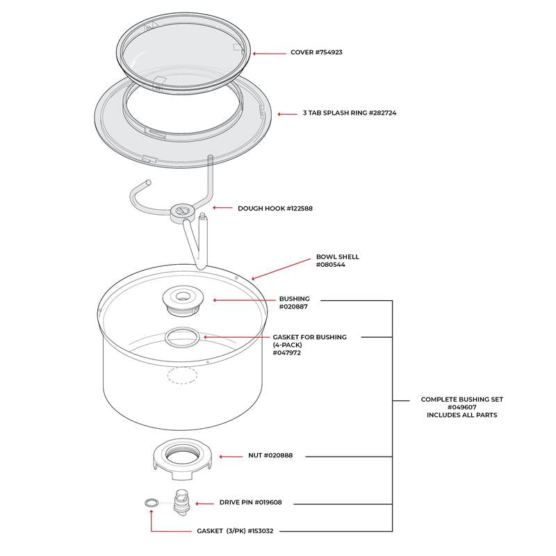 Bottom Drive Stainless Steel Bowl