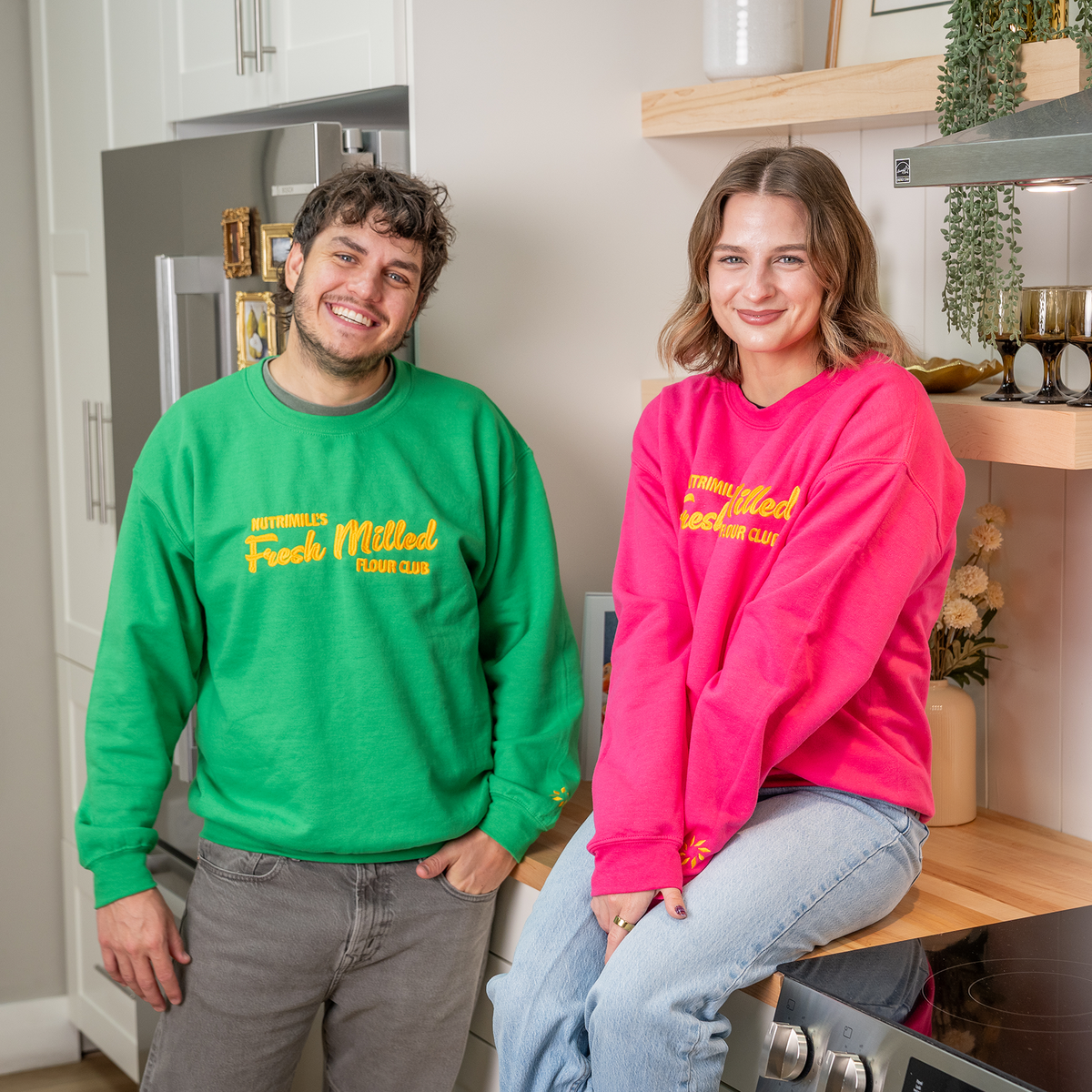 Green Fresh Milled Flour Club Embroidered Unisex Sweatshirt