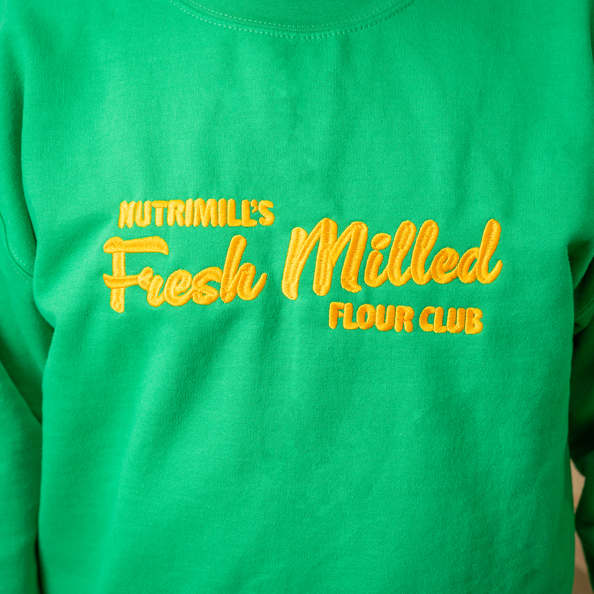 Green Fresh Milled Flour Club Embroidered Unisex Sweatshirt