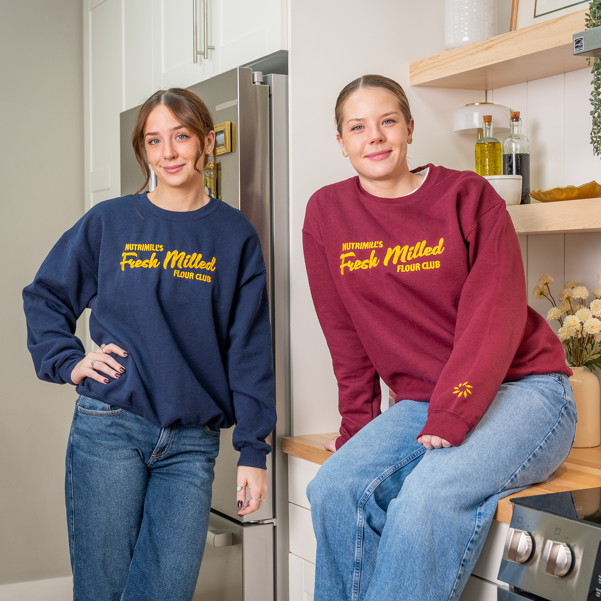 Navy Fresh Milled Flour Club Embroidered Unisex Sweatshirt
