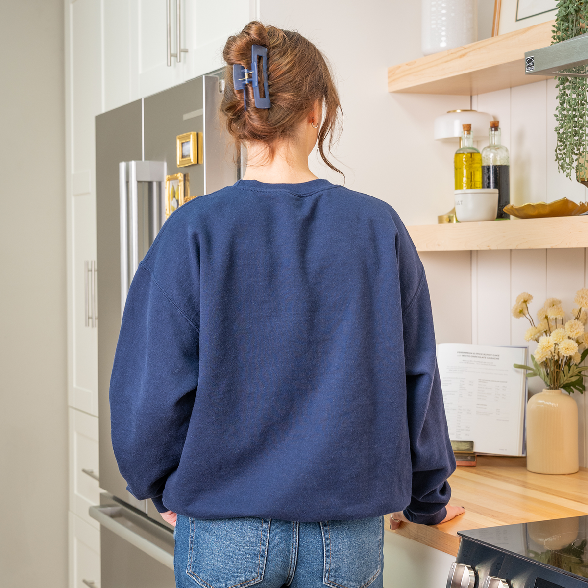 Navy Fresh Milled Flour Club Embroidered Unisex Sweatshirt