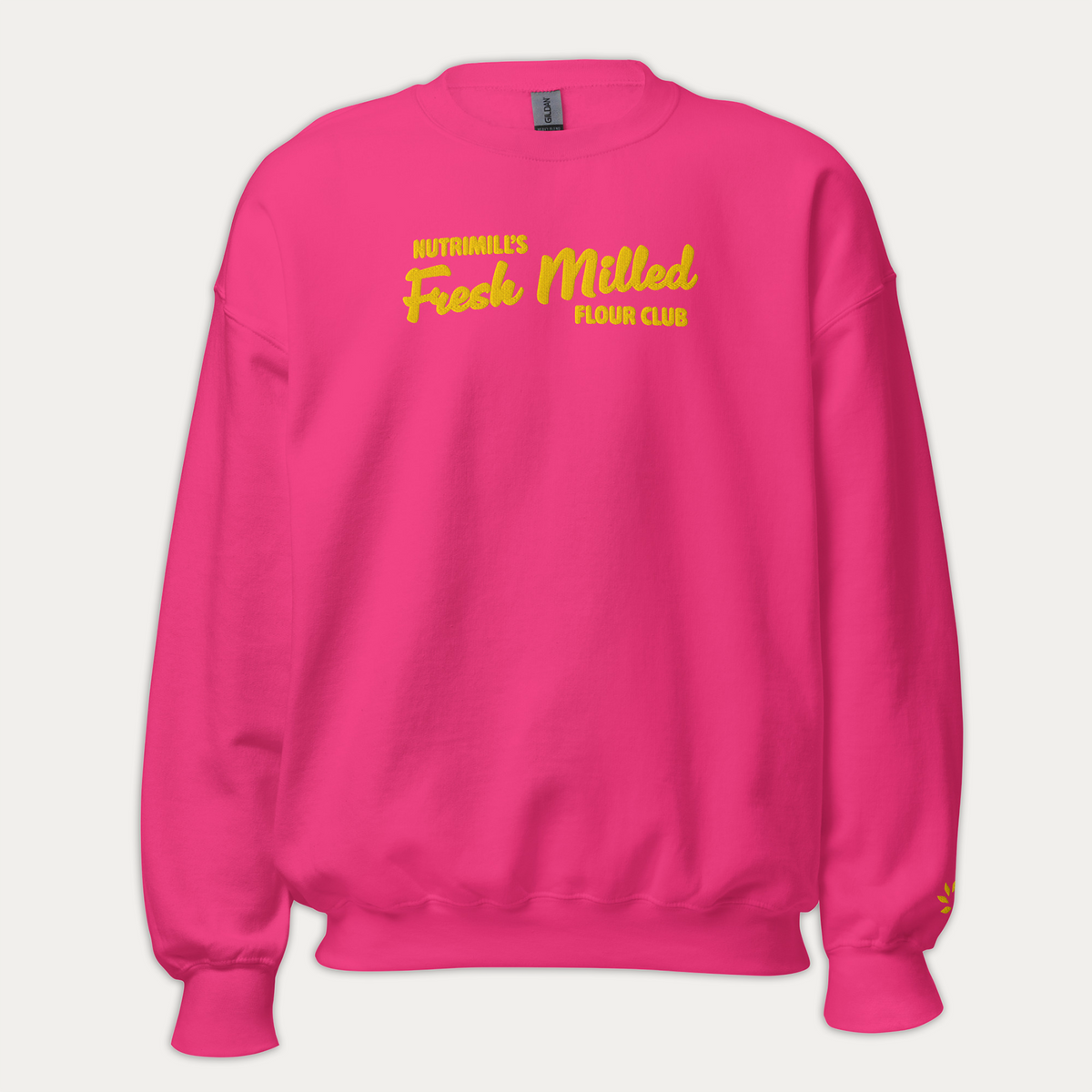 Pink Fresh Milled Flour Club Embroidered Unisex Sweatshirt