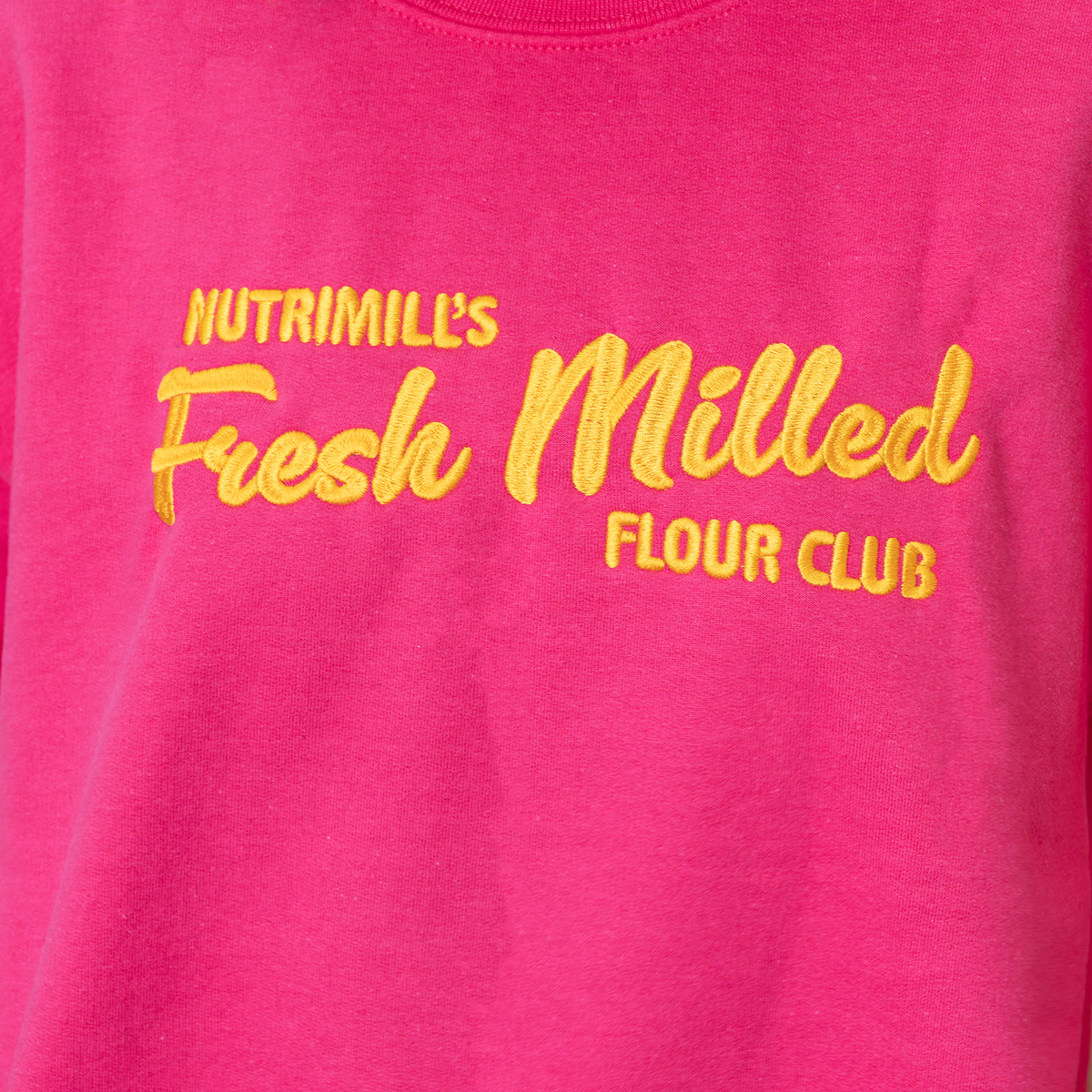 Pink Fresh Milled Flour Club Embroidered Unisex Sweatshirt